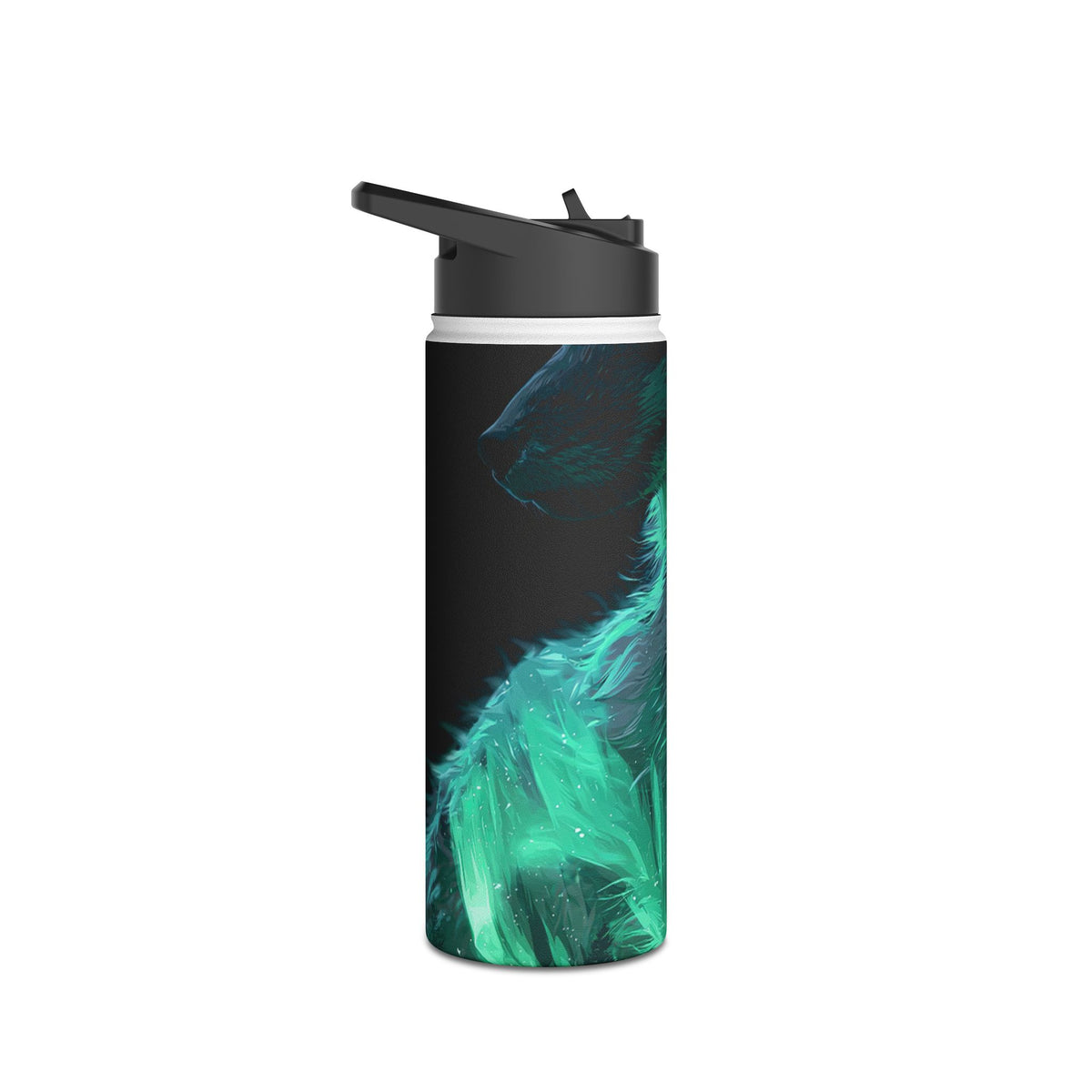 Nordic Aurora Fox · Insulated Water Bottle · Teal