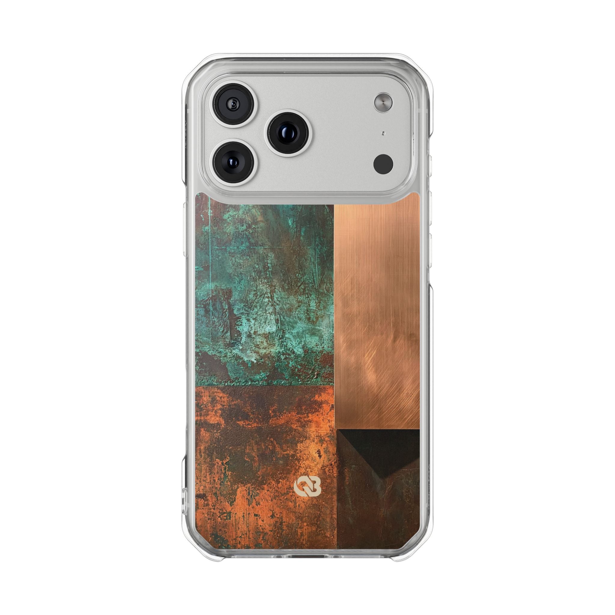 Teal Impact MagSafe Phone Case for iPhone - Verdigris Copper Slab