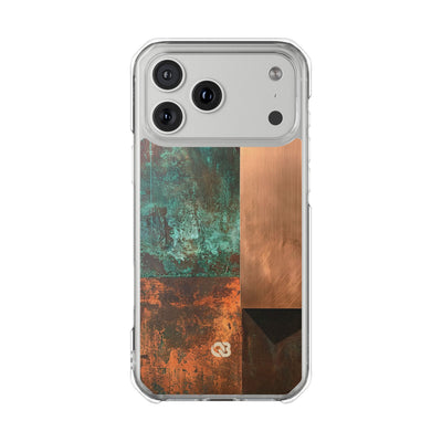 Teal Impact MagSafe Phone Case for iPhone - Verdigris Copper Slab