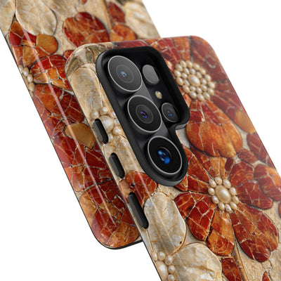Carnelian Pearl Bloom · Tough Phone Case for Samsung · Orange