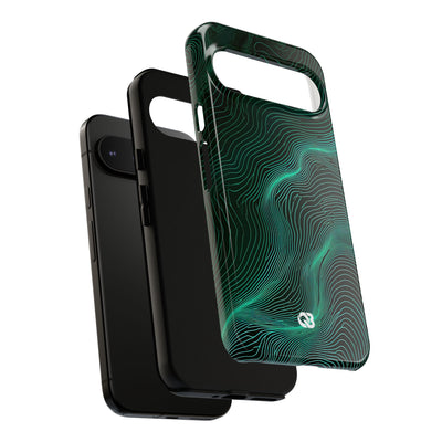 Teal Tough Phone Case for Google Pixel - Neon Jade Contour