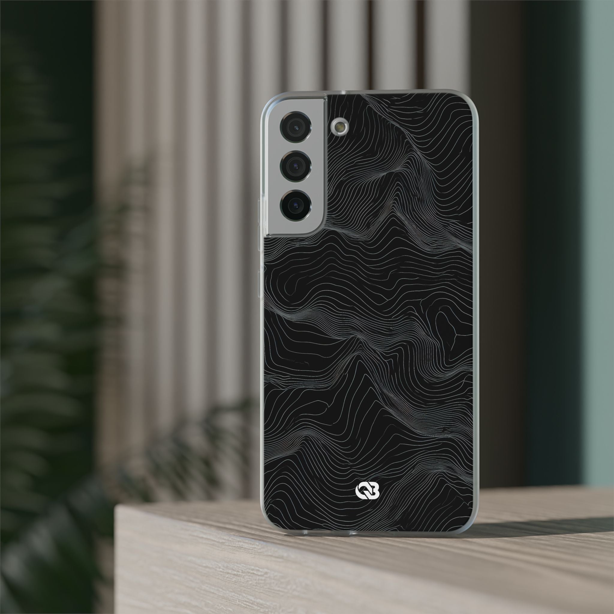 Black Lite Phone Case for Samsung - Obsidian Topo Wireframe