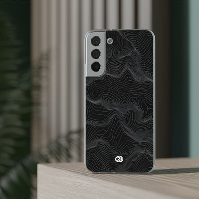 Black Lite Phone Case for Samsung - Obsidian Topo Wireframe