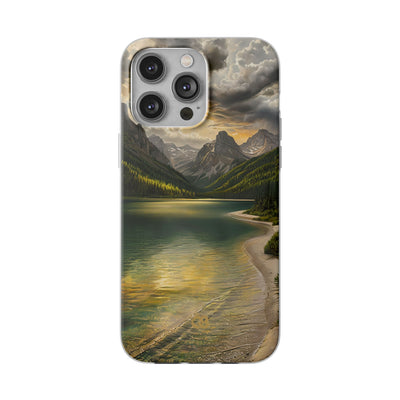 Gilded Mountain Lake · Soft Phone Case for iPhone