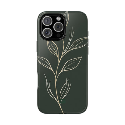 Green Tough Phone Case for iPhone - Deep Moss Willow