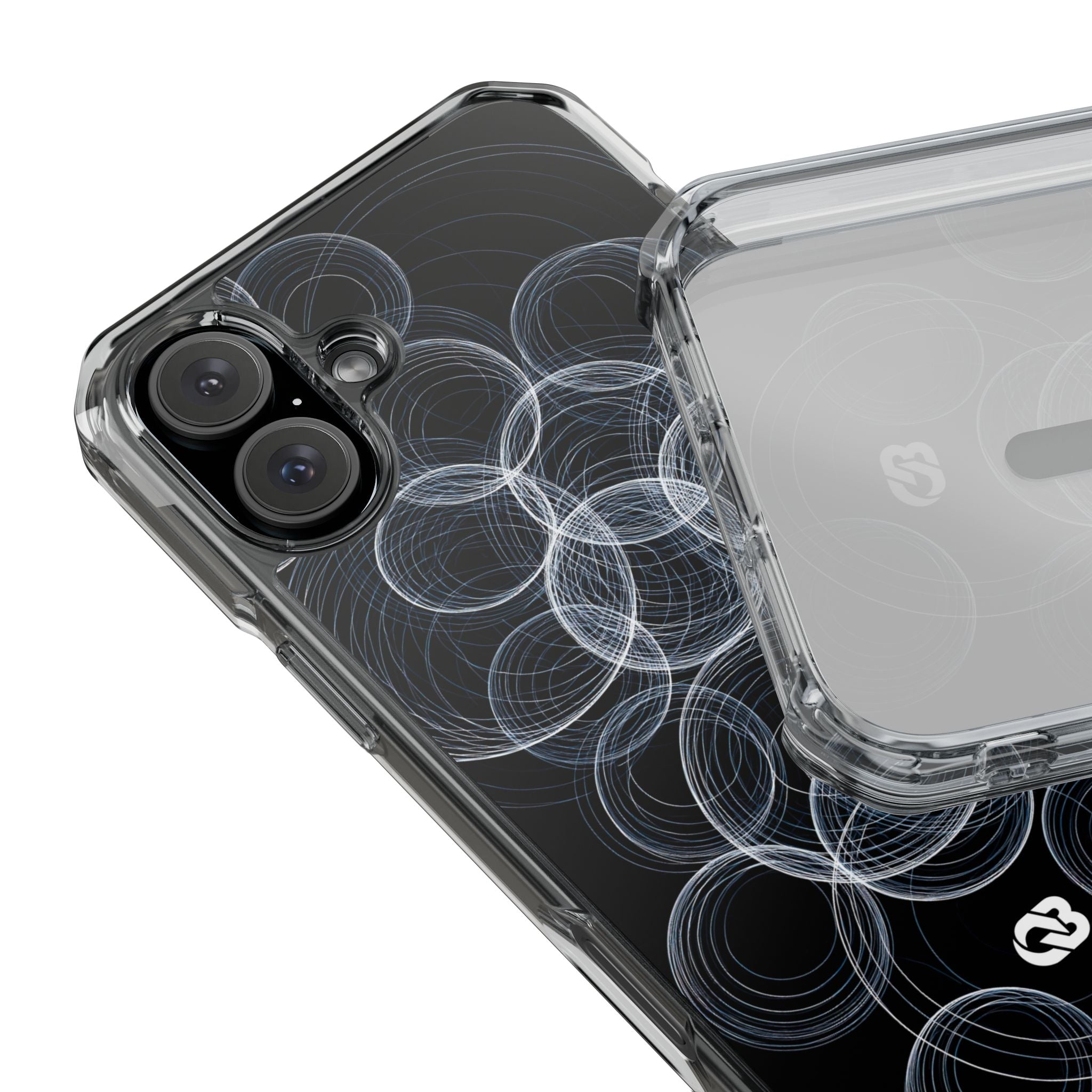 Black Impact MagSafe Phone Case for iPhone - Frosted Ring Matrix
