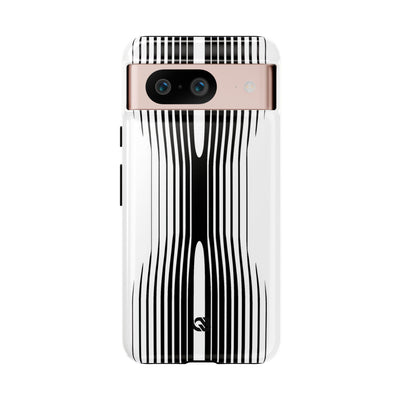 White Tough Phone Case for Google Pixel - Kinetic Mono Distortion
