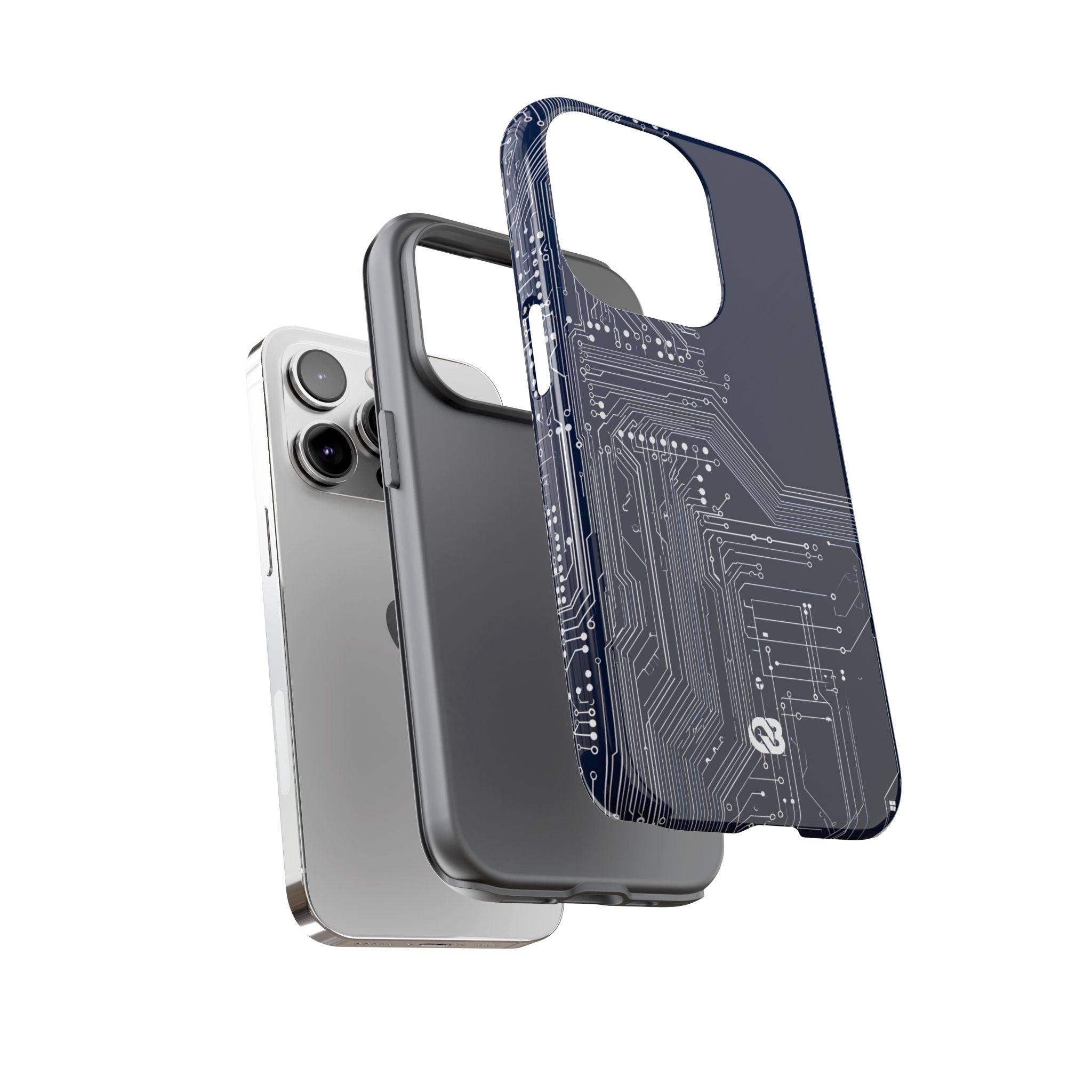 Blue Tough Phone Case for iPhone - Cobalt Data Stream