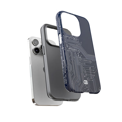 Blue Tough Phone Case for iPhone - Cobalt Data Stream