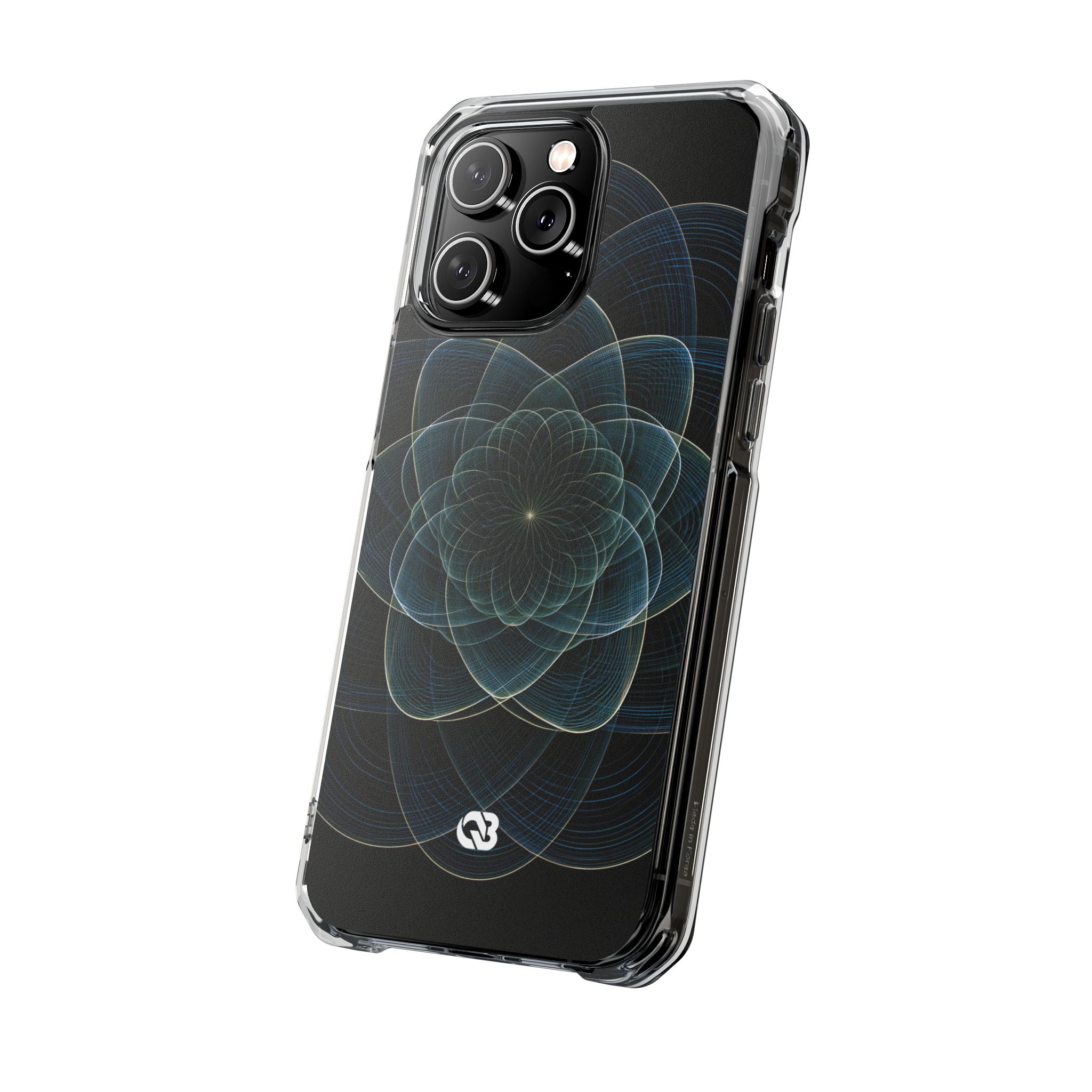 Blue Impact MagSafe Phone Case for iPhone - Celestial Wireframe Bloom