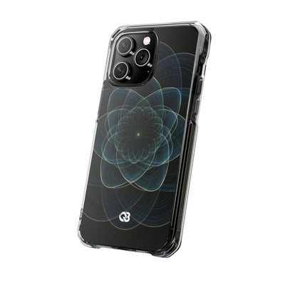 Blue Impact MagSafe Phone Case for iPhone - Celestial Wireframe Bloom