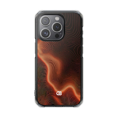 Caldera Ridge · Clear Impact Magnetic Phone Case for iPhone · Orange