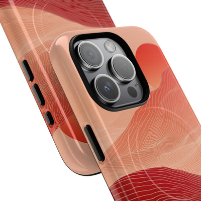 Red Tough 2.0 Magsafe Phone Case for iPhone - Crimson Ridge Lines