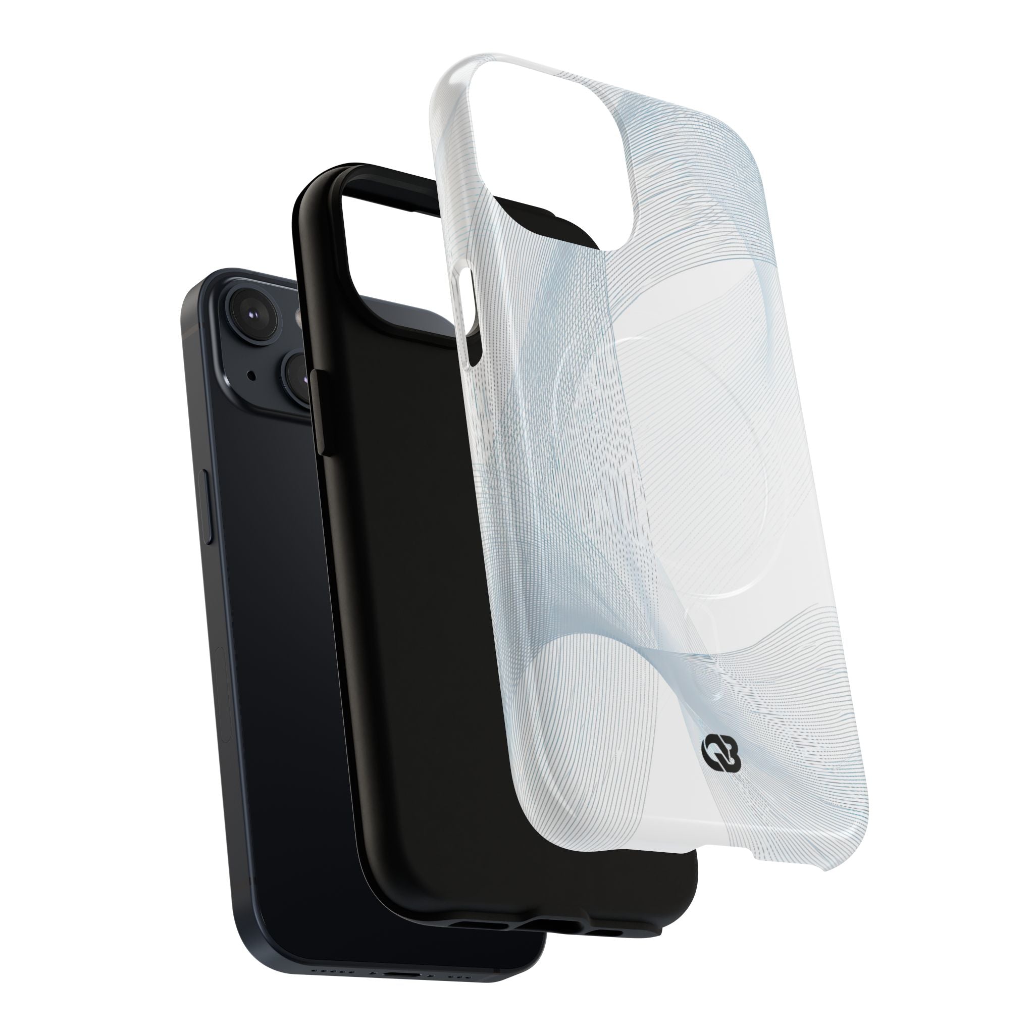White Tough 2.0 Magsafe Phone Case for iPhone - Arctic Line Current