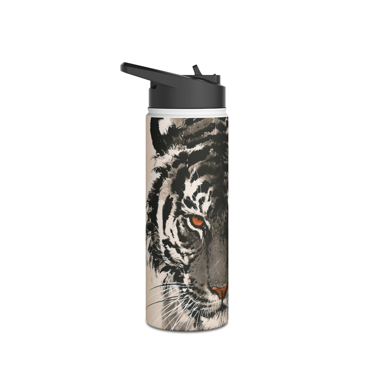 Ink Wash Tiger · Insulated Water Bottle · Beige
