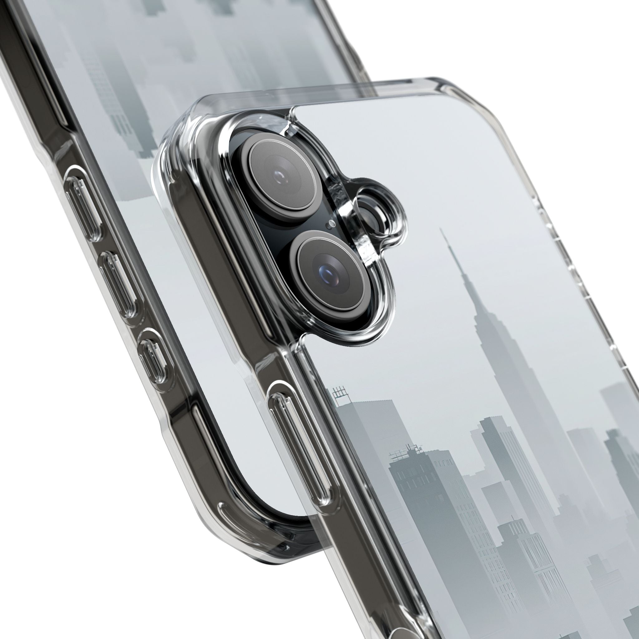 Grey Impact MagSafe Phone Case for iPhone - Steel Mist Skyline