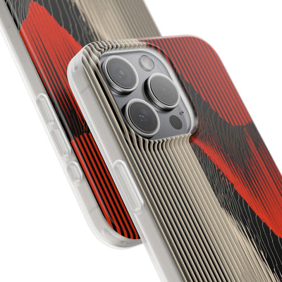 Red Lite Phone Case for iPhone - Crimson Pulse Topo