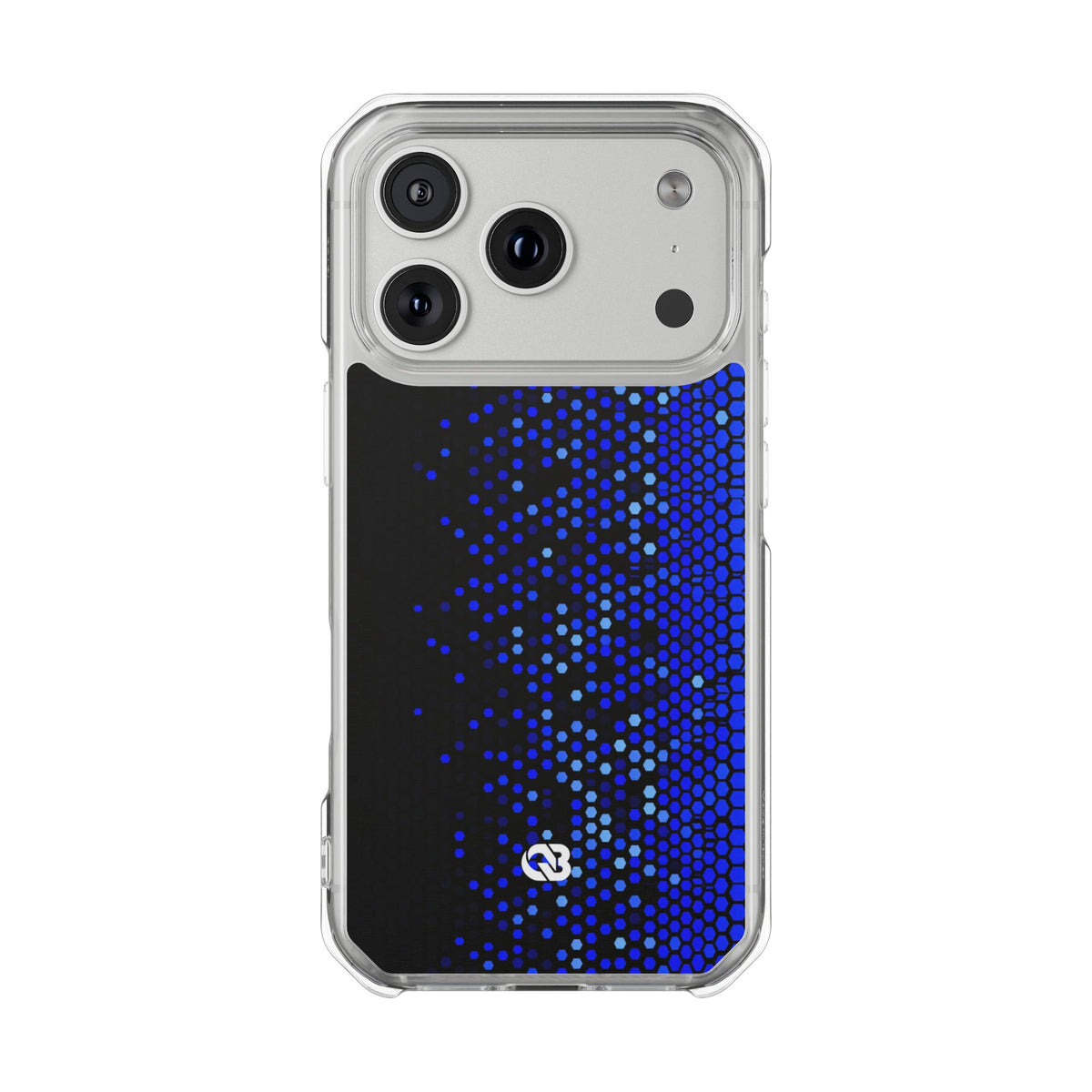 Cobalt Hex Dispersion · Clear Impact Magnetic Phone Case for iPhone · Blue