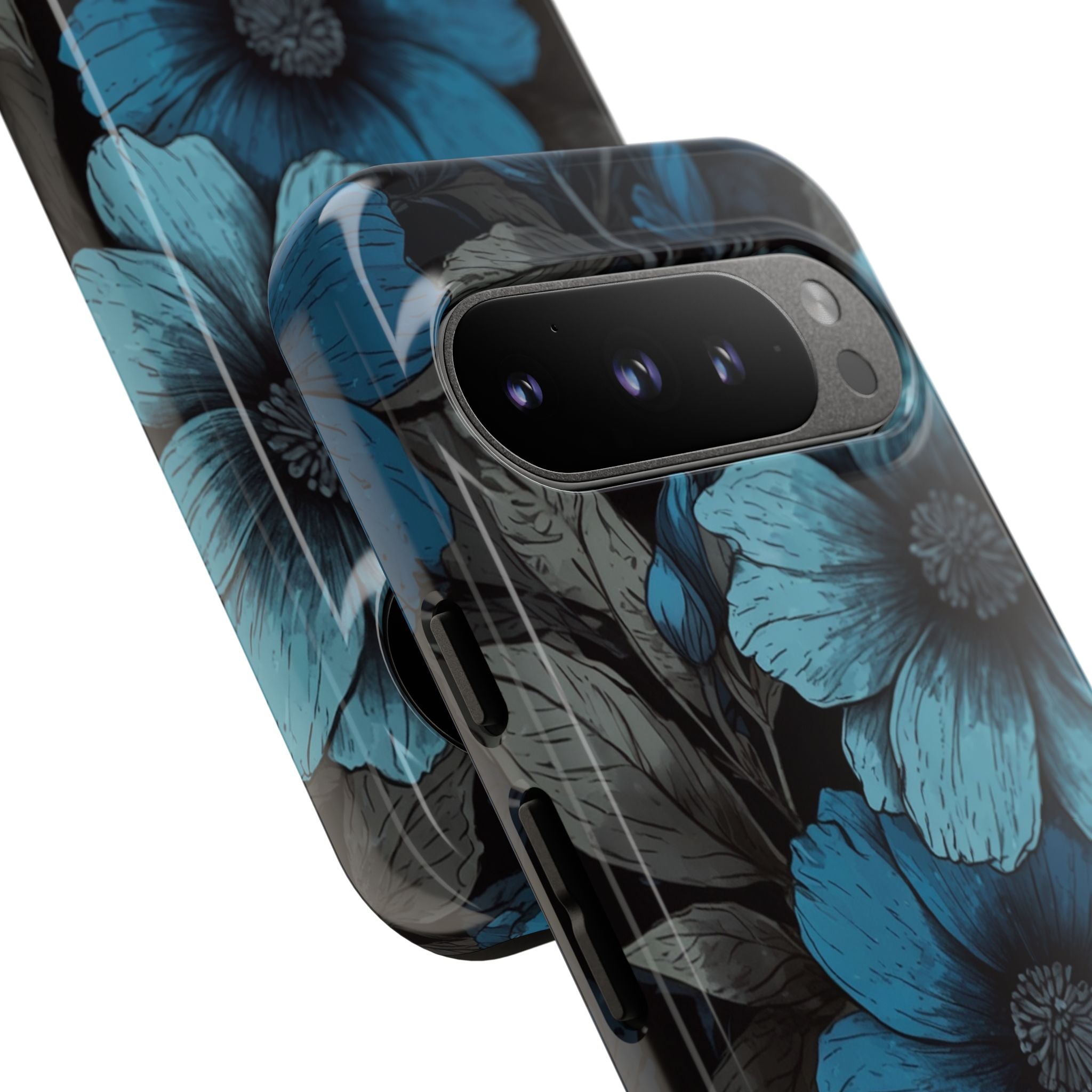 Obsidian Blue Petals · Tough Phone Case for Google Pixel