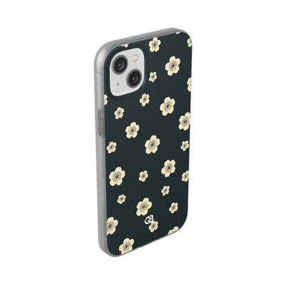 Teal Lite Phone Case for iPhone - Obsidian Cream Petals