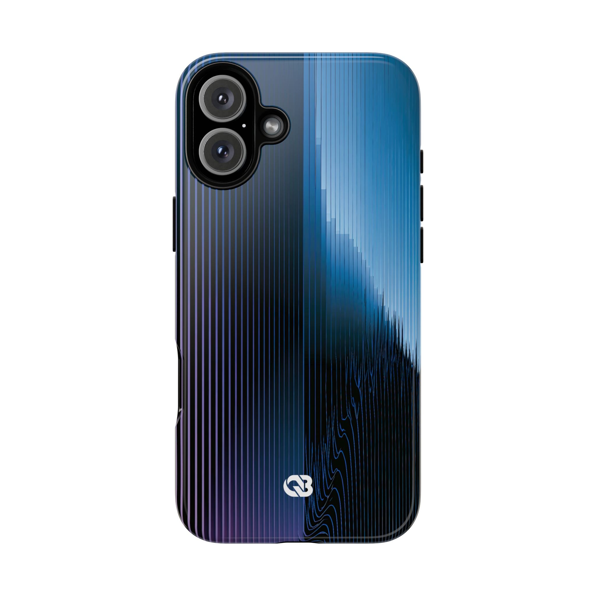 Blue Tough Phone Case for iPhone - Indigo Distortion Wave