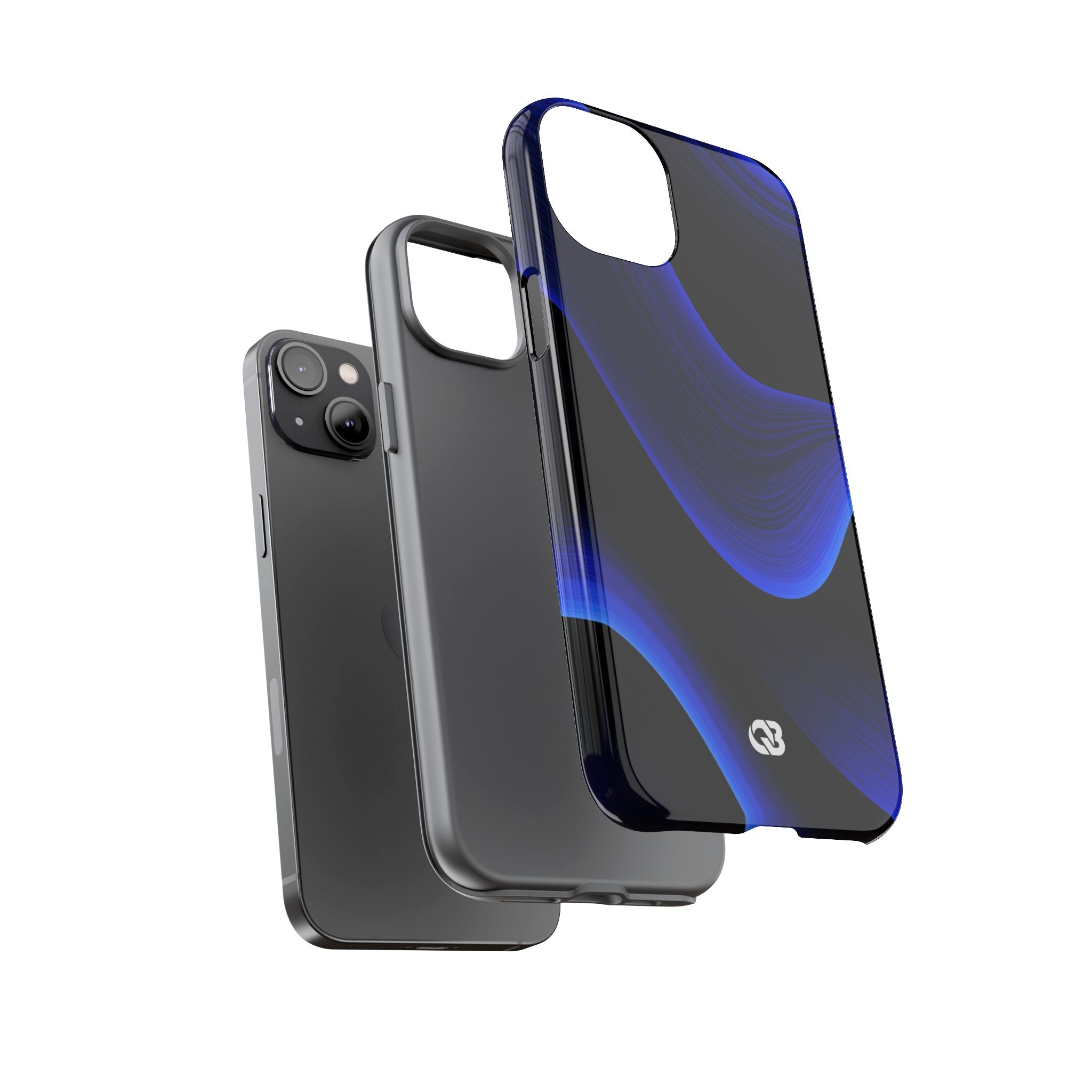 Blue Tough Phone Case for iPhone - Electric Cobalt Flow