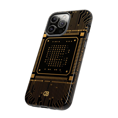 Gold Tough Phone Case for iPhone - Cyber Gold Processor