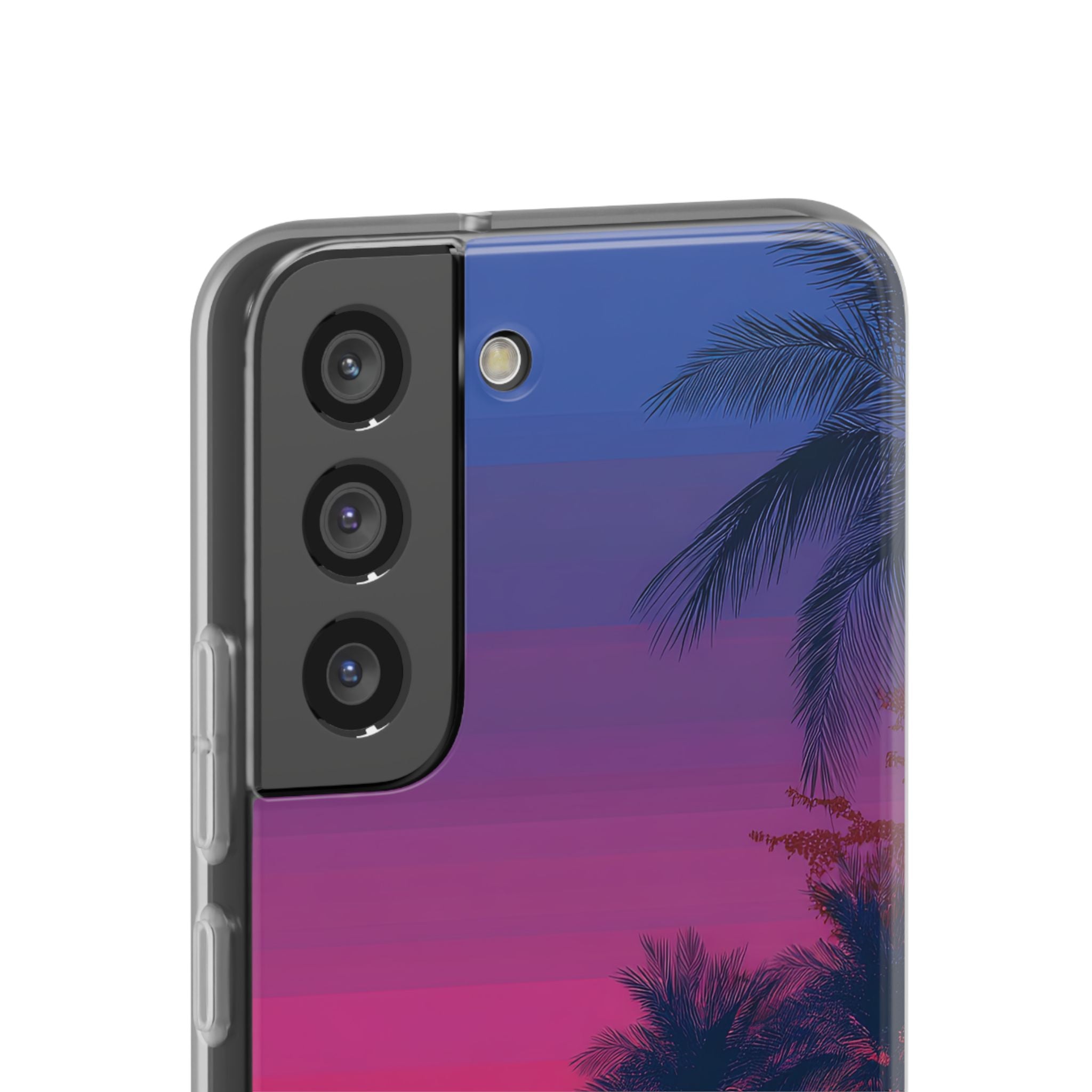Neon Horizon Palms · Soft Handyhülle für Samsung