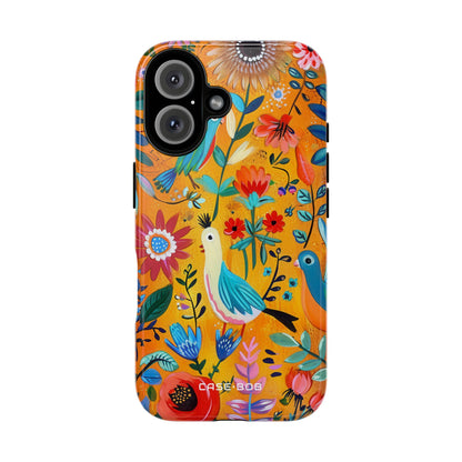 Bunte Vögel Blühen iPhone 16 Case - Tough