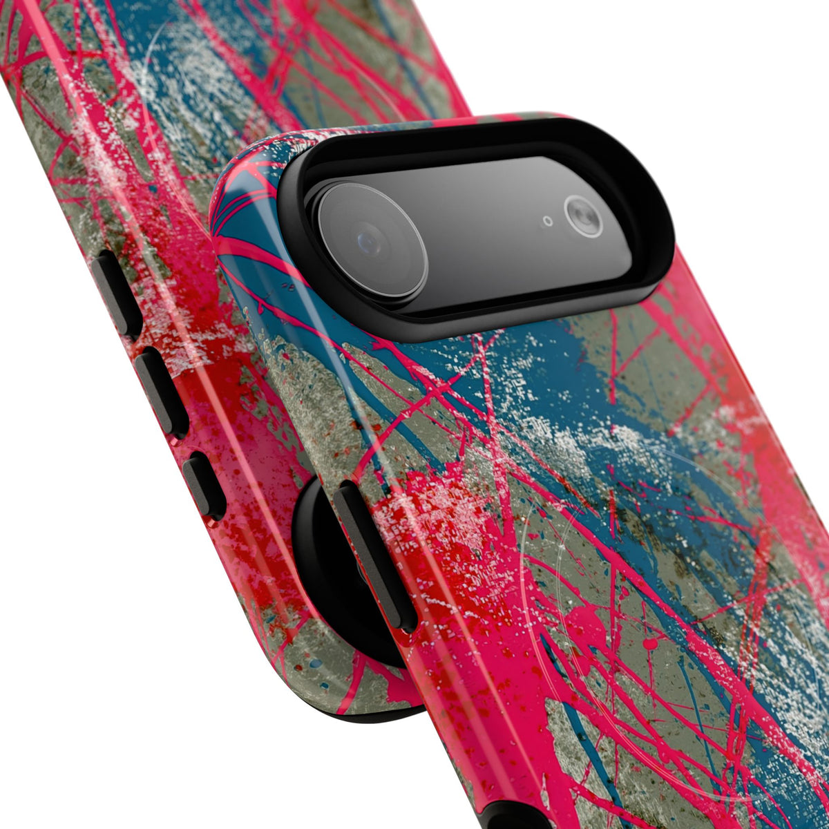 Neon Static Drip · Tough 2.0 Magnetic Phone Case for iPhone · Pink