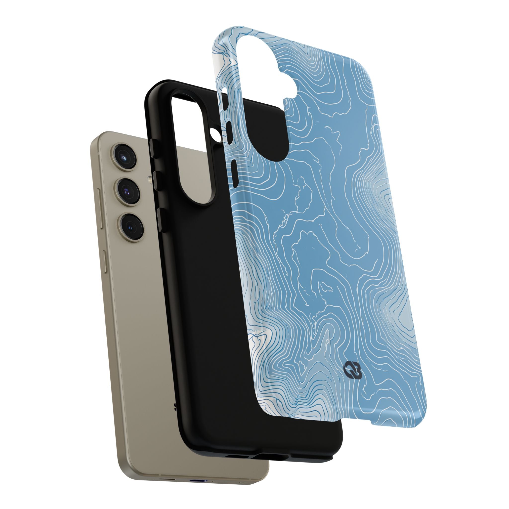 Blue Tough Phone Case for Samsung - Glacial Ridge Topo