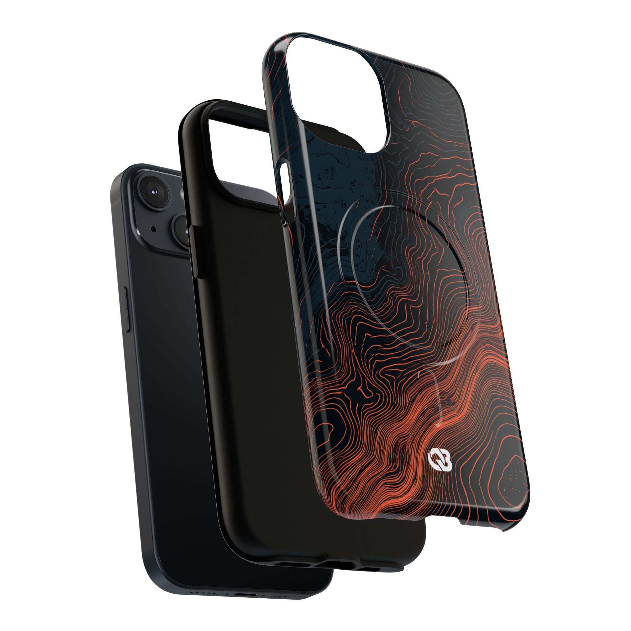 Black Tough 2.0 Magsafe Phone Case for iPhone - Volcanic Basalt Map