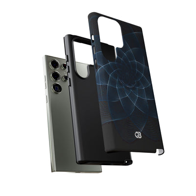 Blue Tough Phone Case for Samsung - Cobalt Geometric Bloom