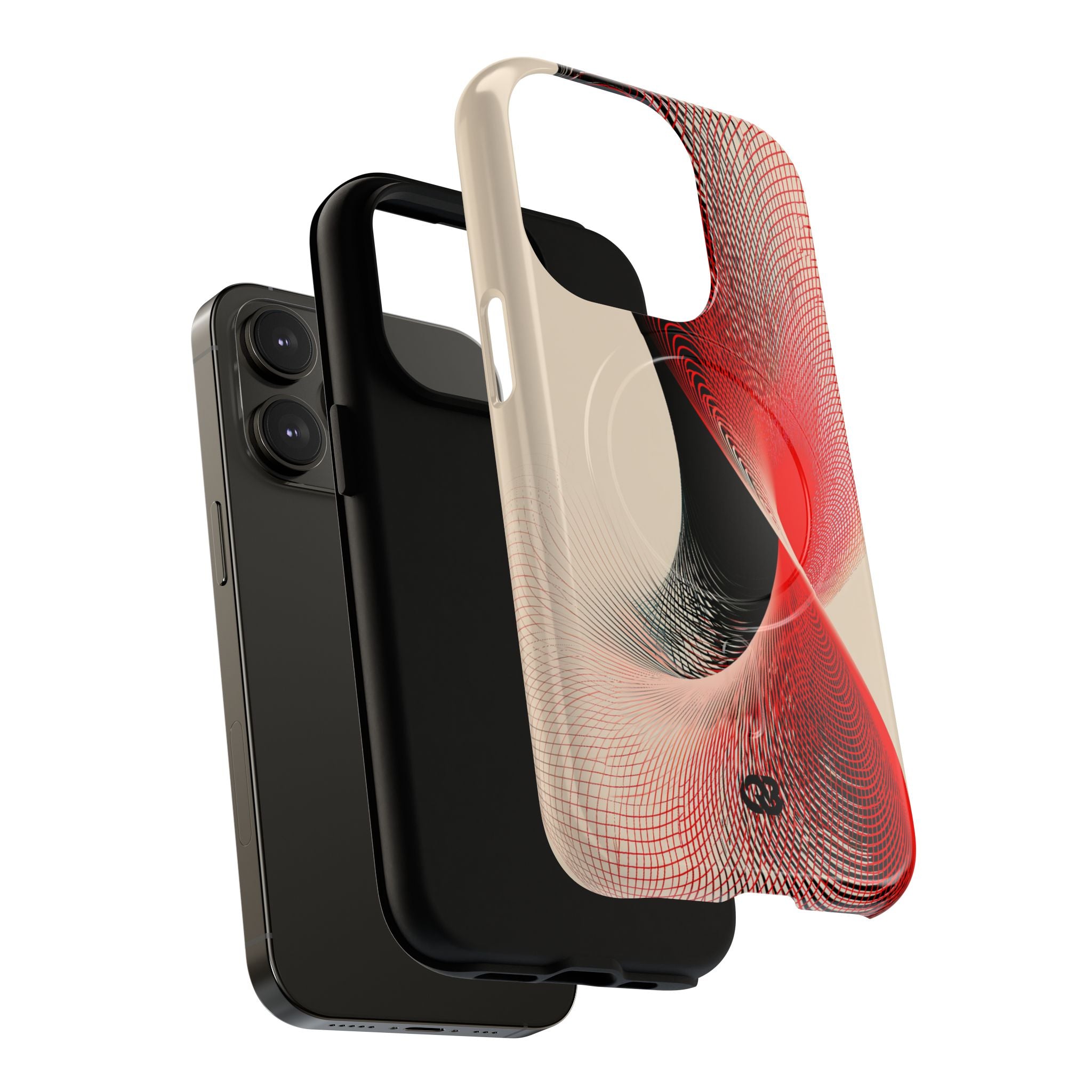 Red Tough 2.0 Magsafe Phone Case for iPhone - Crimson Grid Vortex