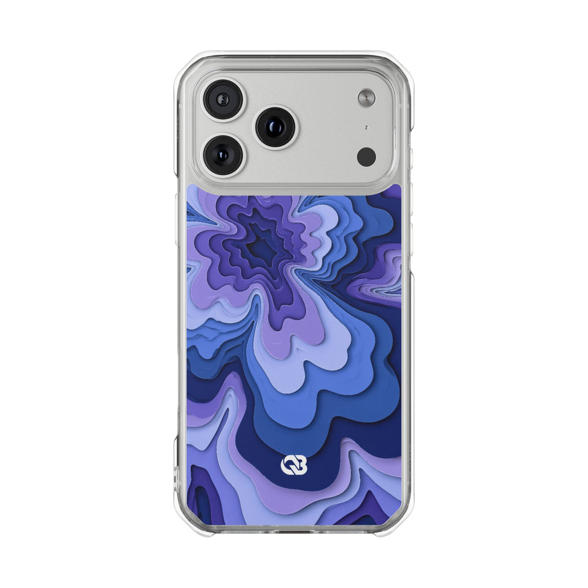 Periwinkle Strata Bloom · Clear Impact Magnetic Phone Case for iPhone · Purple