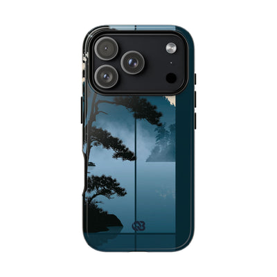 Blue Tough Phone Case for iPhone - Kyoto Mist Pine