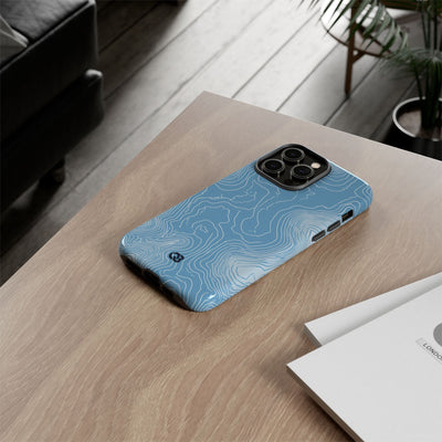 Blue Tough Phone Case for iPhone - Glacial Ridge Topo