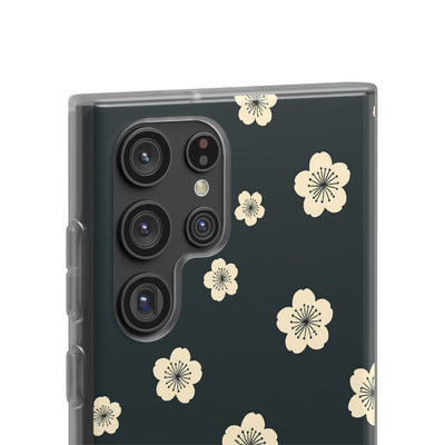 Teal Lite Phone Case for Samsung - Obsidian Cream Petals