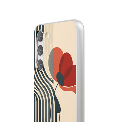 Beige Lite Phone Case for Samsung - Crimson Line Bloom