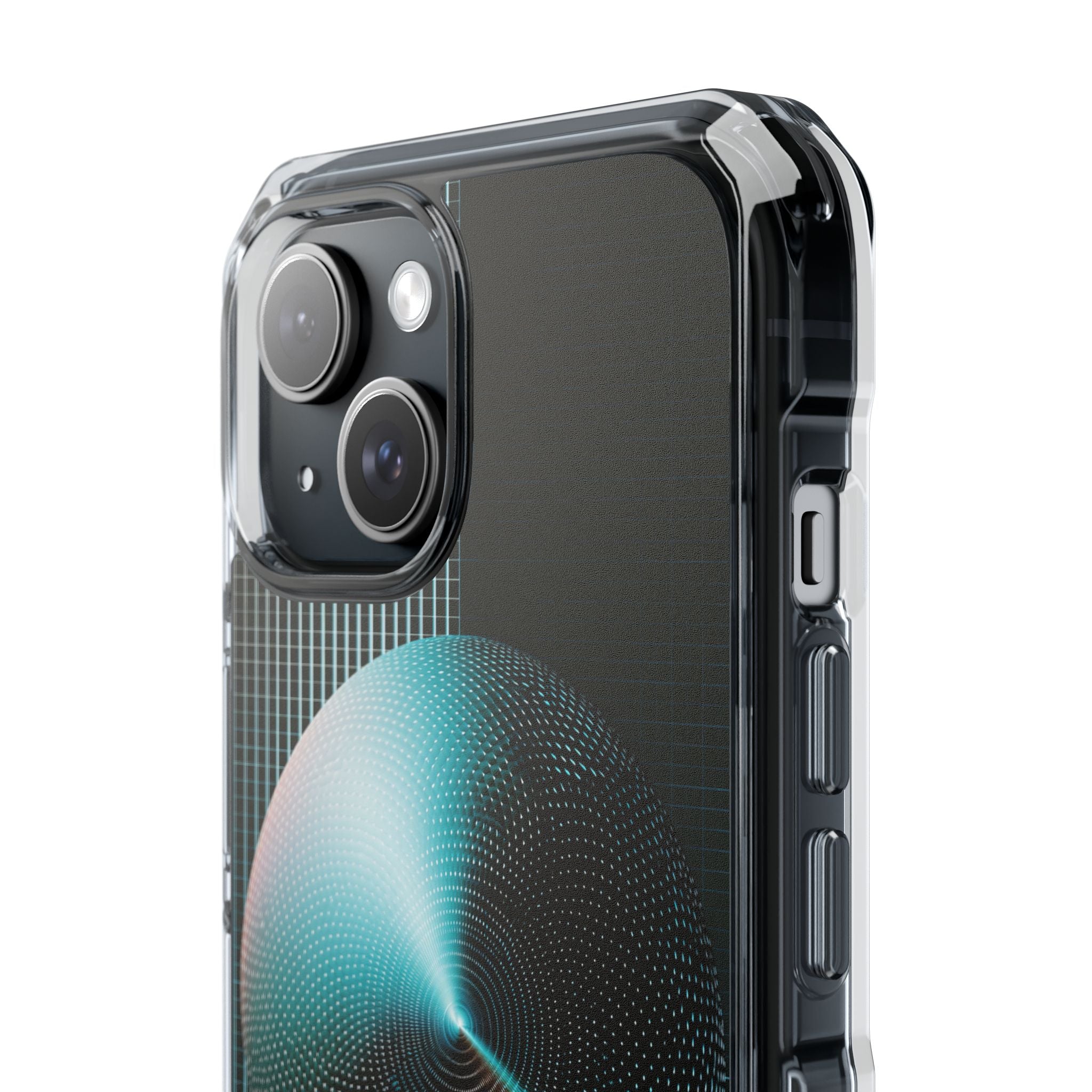 Blue Impact MagSafe Phone Case for iPhone - Cyan Vector Sphere