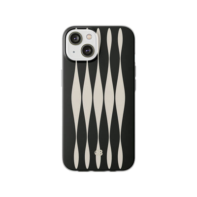Black Lite Phone Case for iPhone - Ivory Spindle Grid