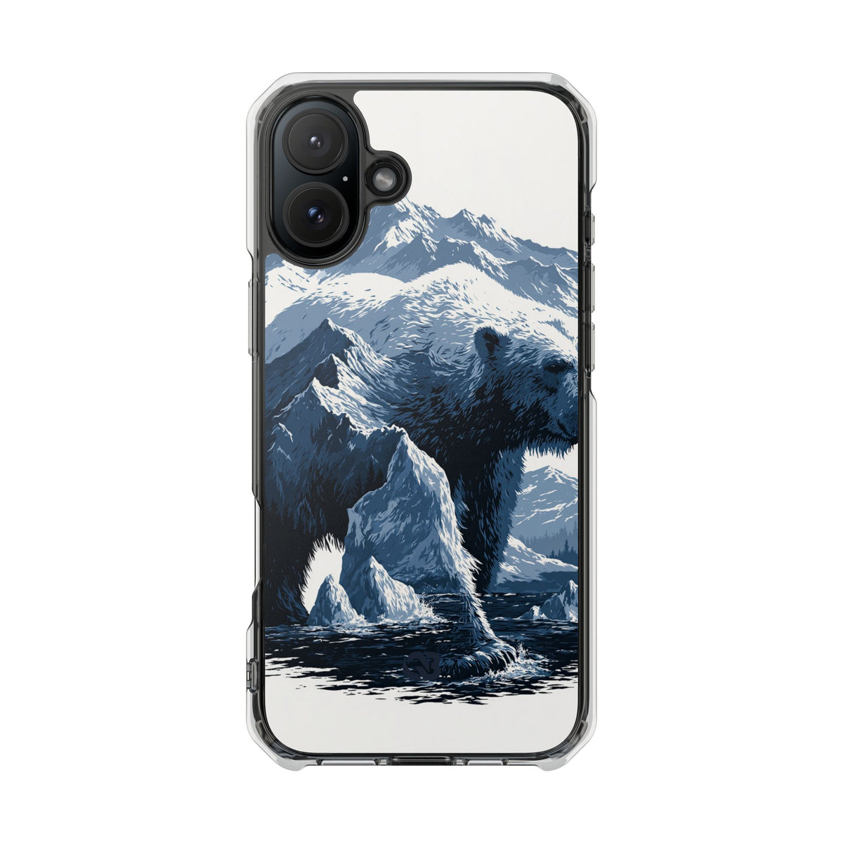 Fjord Summit Bear · Clear Impact Magnetic Phone Case for iPhone · Blue