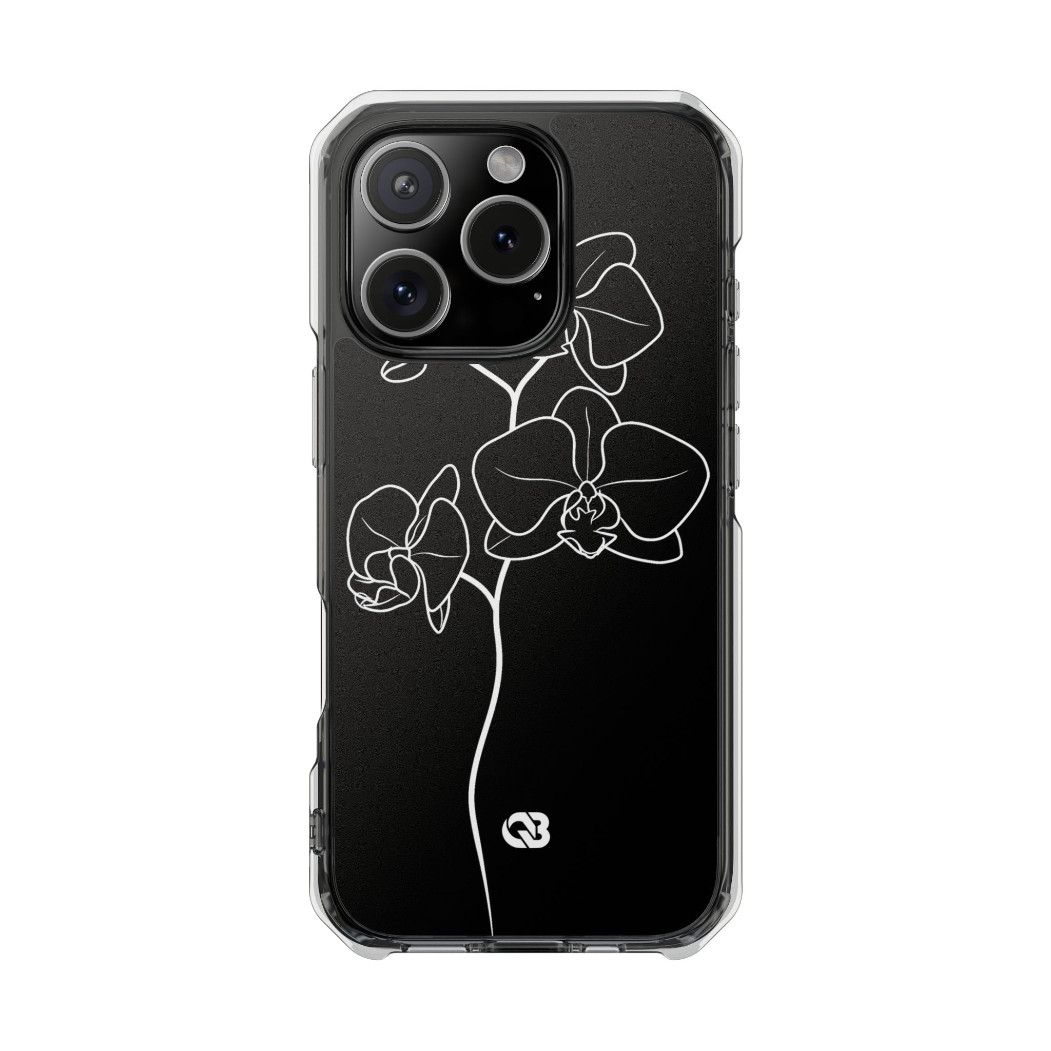 Black Impact MagSafe Phone Case for iPhone - Noir Alabaster Orchid