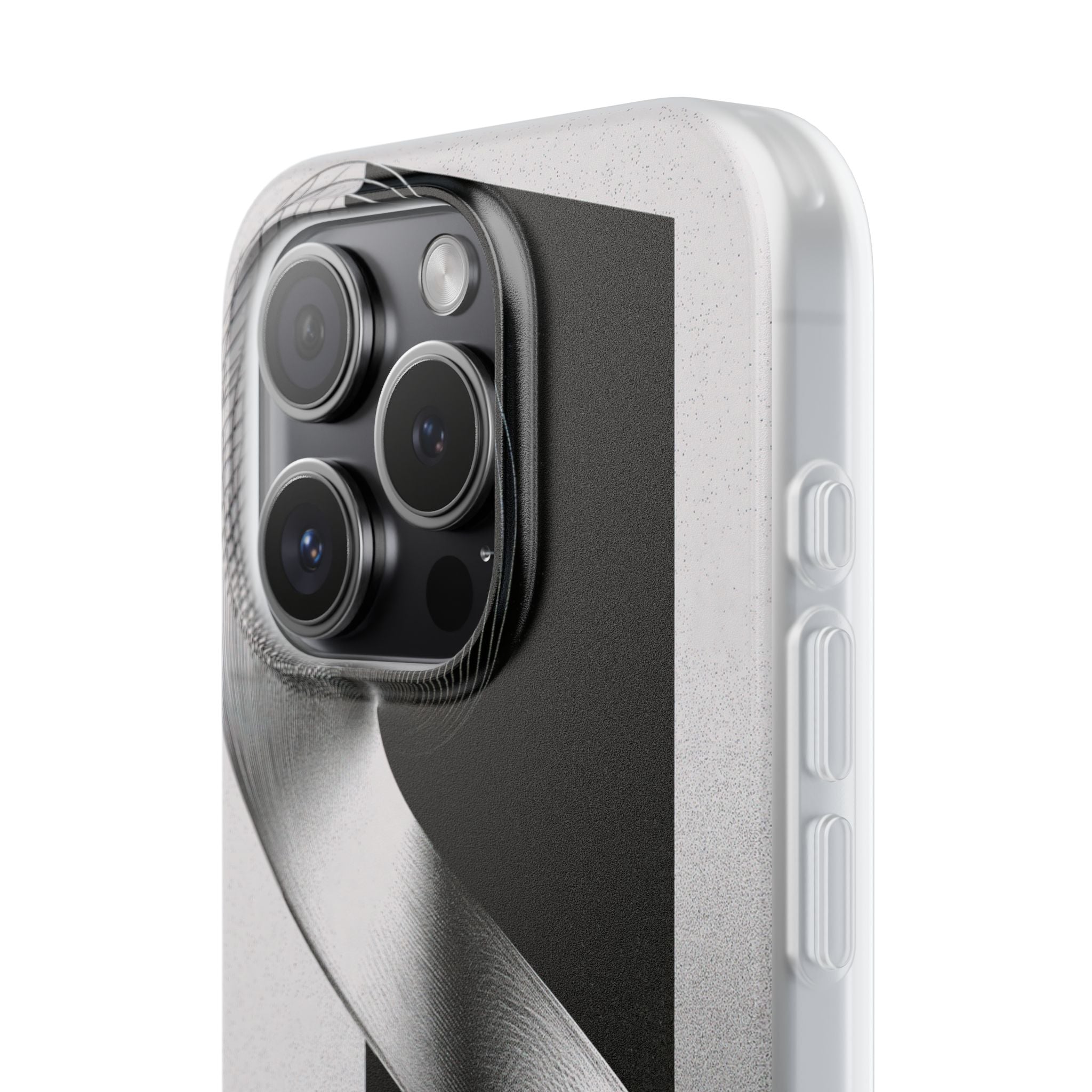 Grey Lite Phone Case for iPhone - Obsidian Moiré Wave