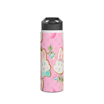 Blushing Bunny Bloom - Stainless Steel Water Bottle
