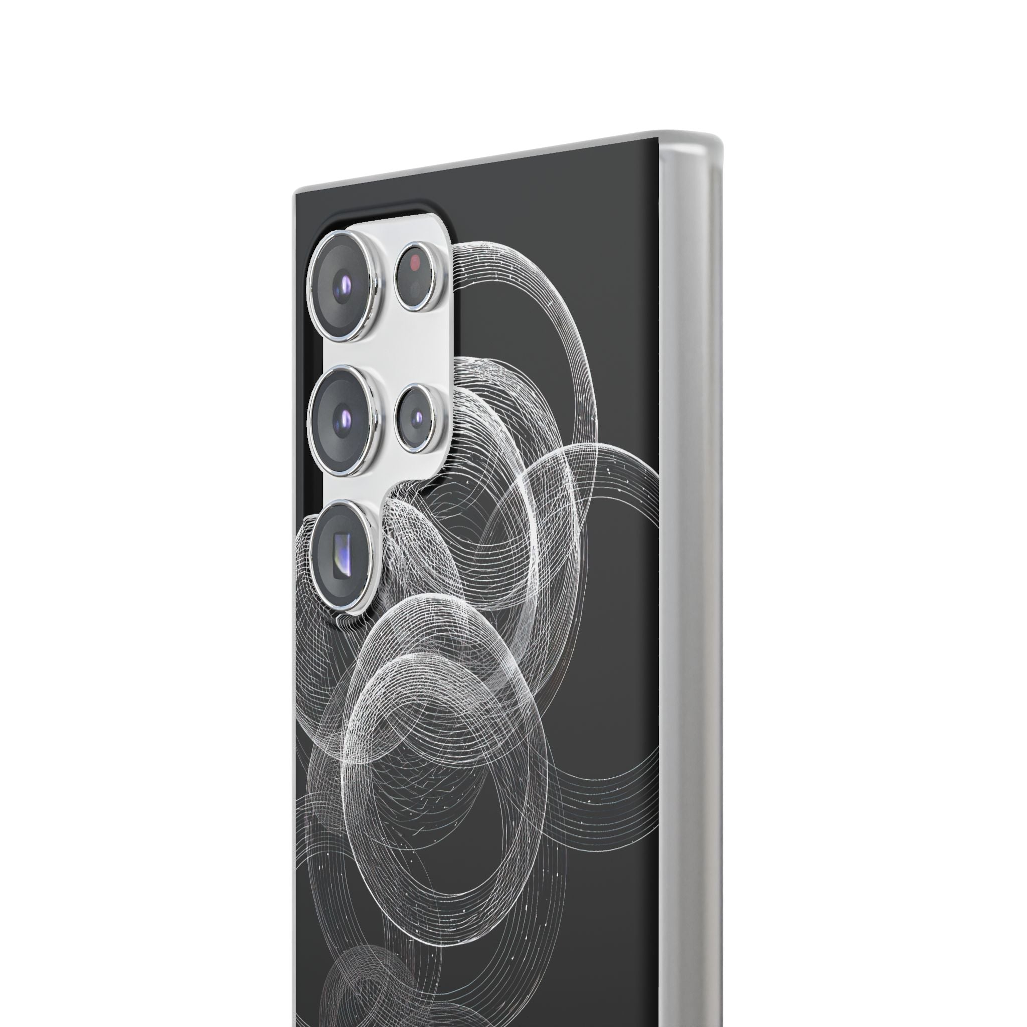 Black Lite Phone Case for Samsung - Kinetic Wireframe Orbit