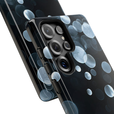 Black Tough Phone Case for Samsung - Silver Orbit Glow