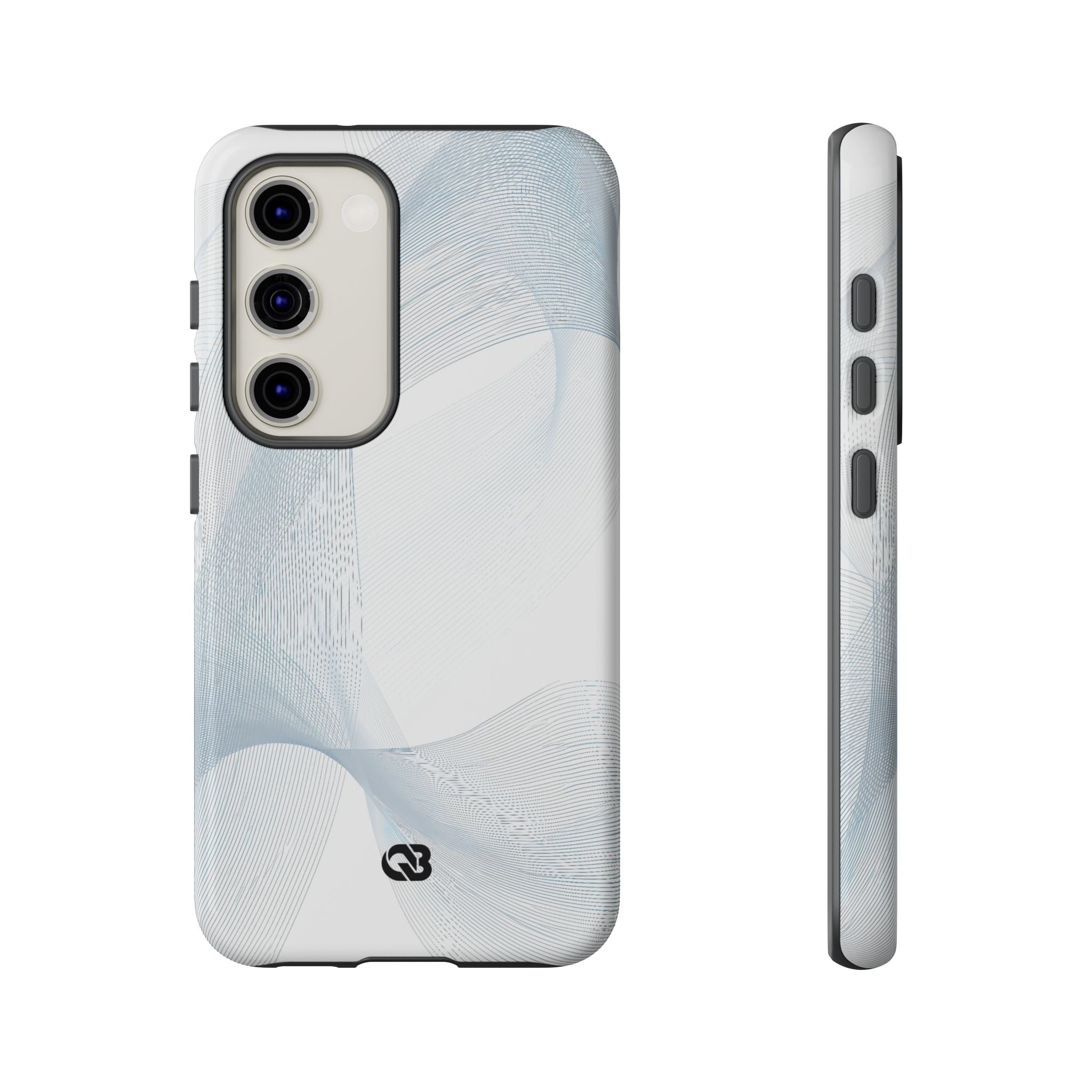 White Tough Phone Case for Samsung - Arctic Line Current