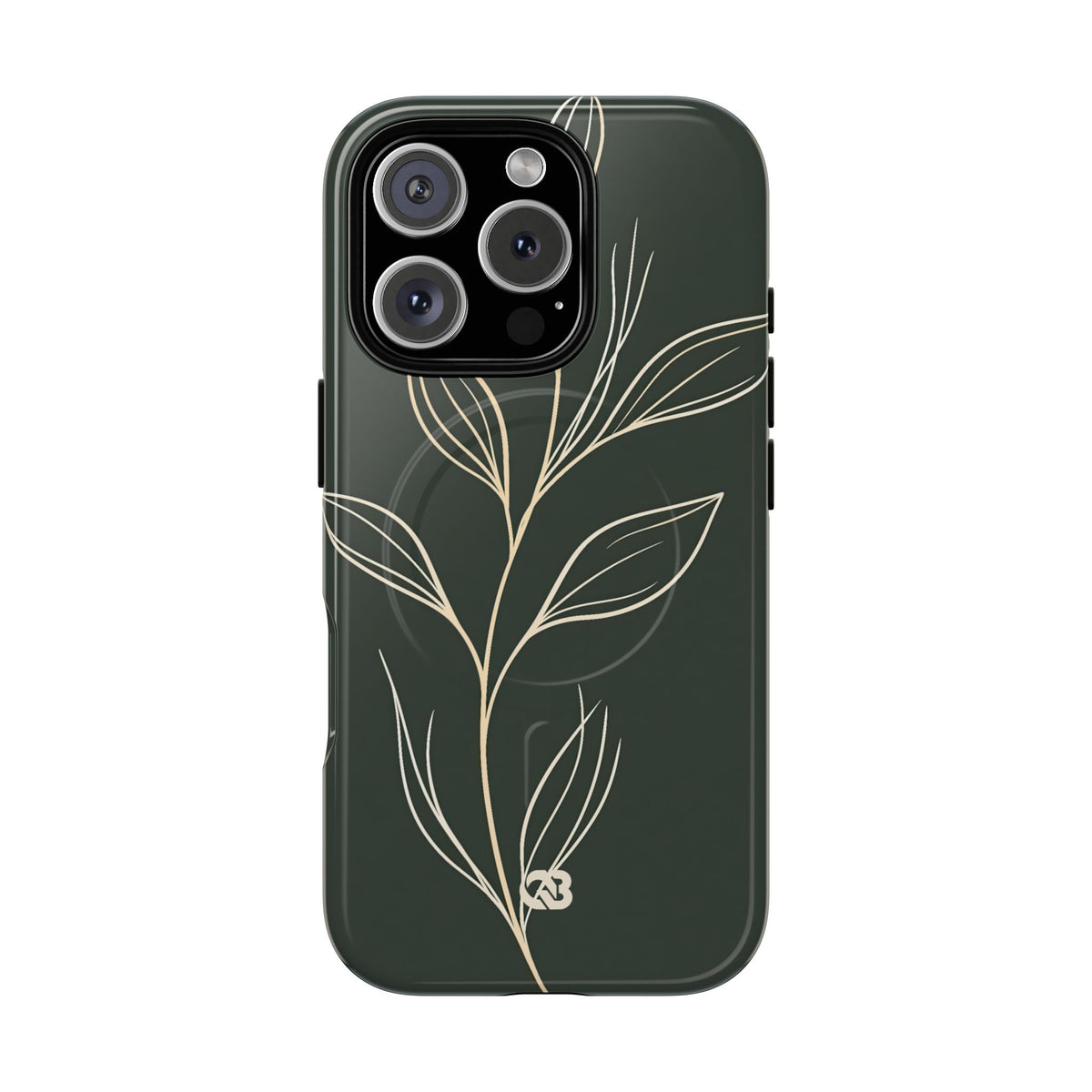 Minimal Botanical Stem · Tough 2.0 Magnetic Phone Case for iPhone · Green