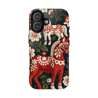 Nordic Dala Meadow · Tough Phone Case for iPhone · Red